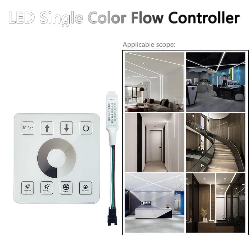 Dokunmatik Tek Renk Pixel LED Kontrol Cihazı (DC12-24V / 2048 IC / RF Kumandalı)