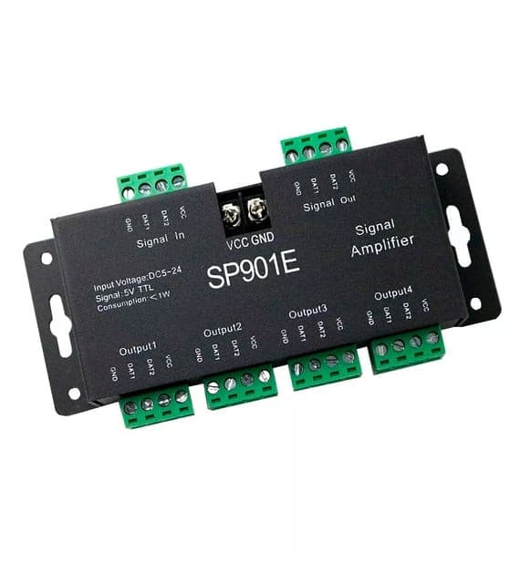 SP901E RGB LED Şerit Sinyal Amplifikatörü - Adreslenebilir & Programlanabilir — Görsel 1