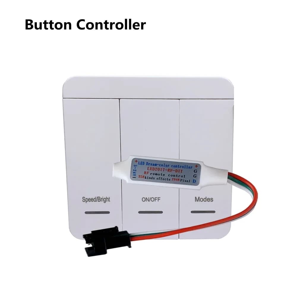 3 Butonlu Pixel Led Kontrol Cihazı DC12-24 600Piksel 20Animasyon RF kablosuz Ko — Görsel 1