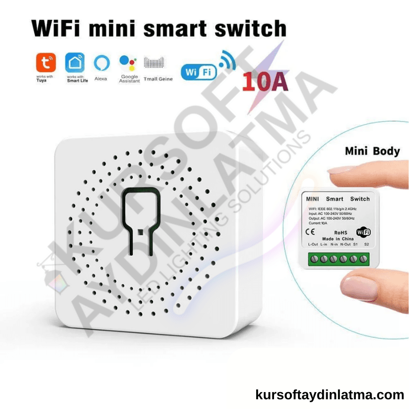 1 Kanal 16A WiFi Akıllı Röle – Tuya Destekli Uzaktan Telefon Kontrollü