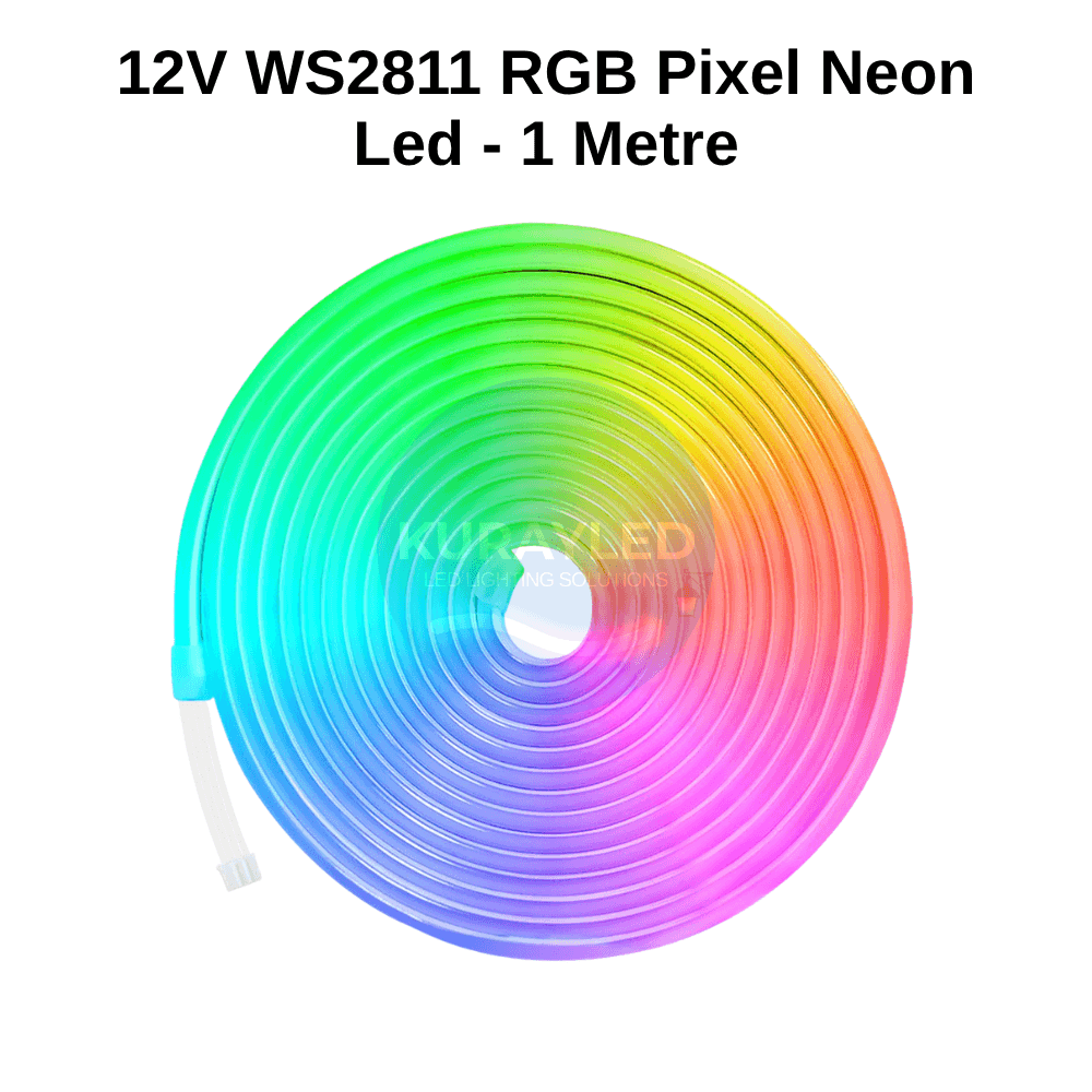 12V WS2811 RGB Pixel Neon LED IP67 – Adreslenebilir Neon Şerit LED 1-5 Metre