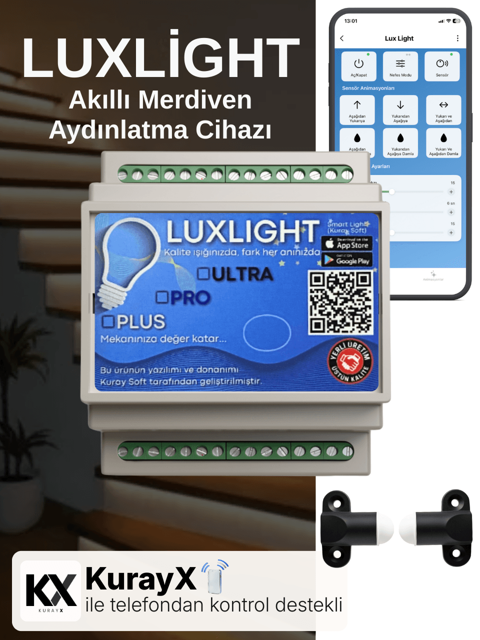 Luxlight Sensörlü Merdiven Aydınlatma Sistemi – Akıllı Basamak LED | Adım Takip — Görsel 1