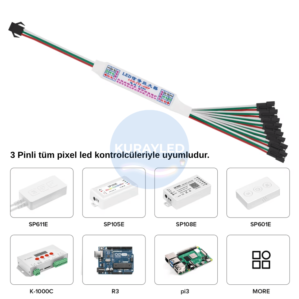 8 Port Pixel Led Sinyal Tekrarlayıcı & Amplifikatör (Repeater)